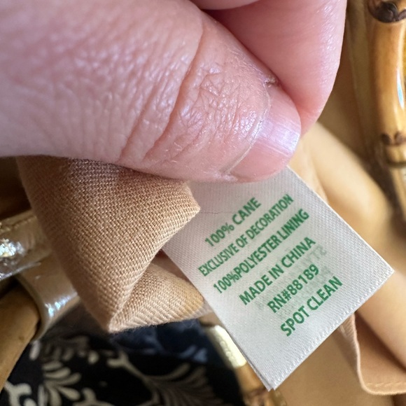 Lilly Pulitzer Grotto Cane Wicker Tote Purse Woven Natural Beach - Picture 12 of 12